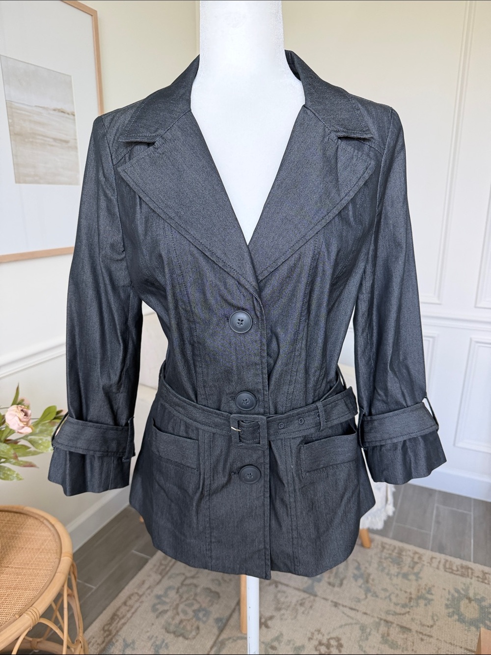 Halogen Belted Utility Blazer Jacket Minimalist Office Siren Quiet Luxury